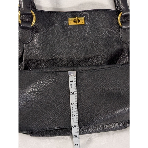 J Crew 100% Leather Black Brompton Convertible Crossbody Shoulder Tote Bag - Picture 14 of 16